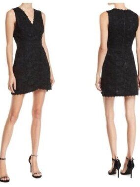 NEW Alice + Olivia Black Cocktail Party Lennon Lace Mini Sleeveless Dress small